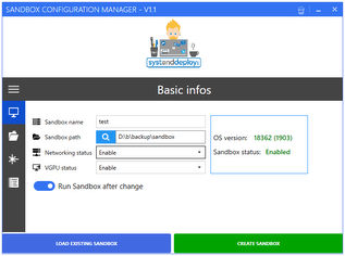 Windows Sandbox Editor スクリーンショット