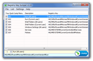Registry Key Jumper スクリーンショット