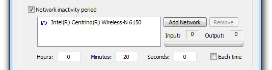 Network inactivity period