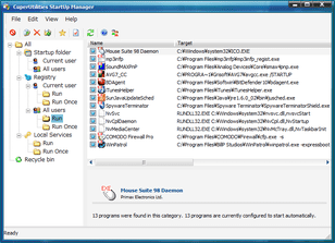 CuperUtilities StartUp Manager スクリーンショット