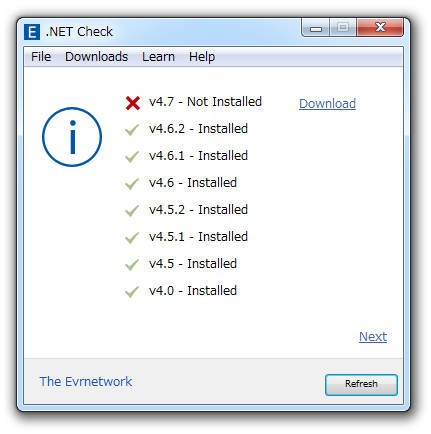 Evrnet .NET Check