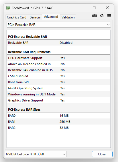 PCIe Resizable BAR