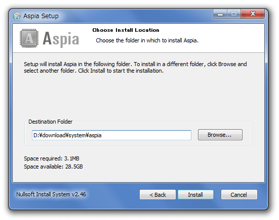 Choose Install Location