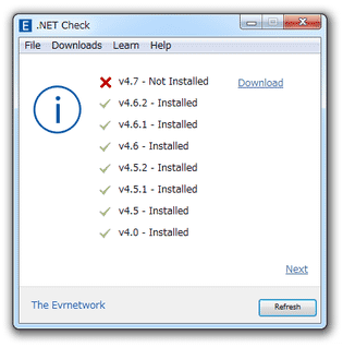 Evrnet .NET Check スクリーンショット