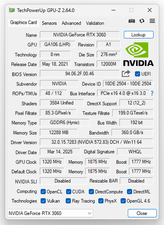 GPU-Z スクリーンショット