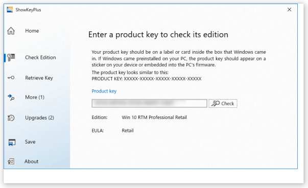 入力されたプロダクトキーが、どのバージョンの Windows のものであるのかを調査することができる