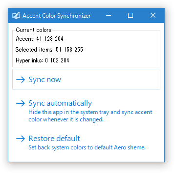 Accent Color Synchronizer