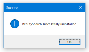 BeautySearch successfully uninstalled