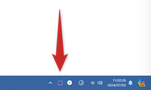 タスクトレイ上に、アイコンが表示される