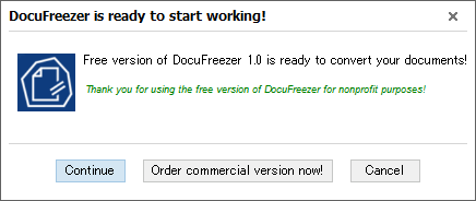 DocuFreezer is ready to start working!