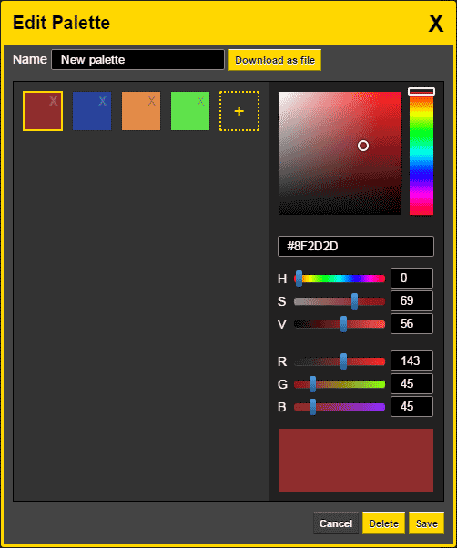 Edit Pallete