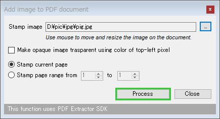 Add image to PDF document