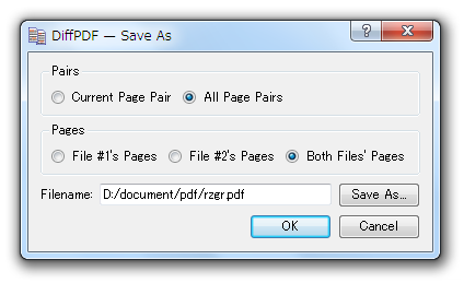 DiffPDF - Save As