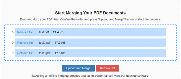 ドロップされた PDF ファイルが、リスト表示される