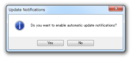 アップデートを自動でチェックしますか？