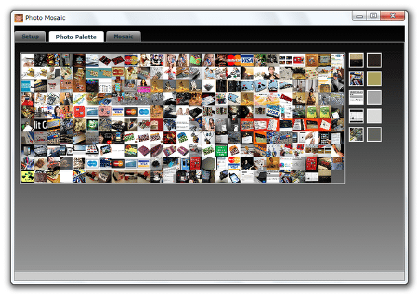 画面が「Photo Palette」タブに切り替わり、モザイクアートの作成処理が実行される