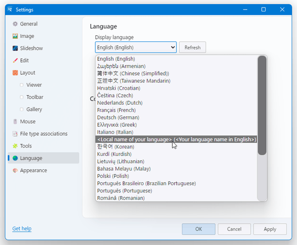 画面上部にある「Installed languages」欄で、「日本語」を選択する