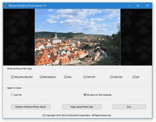 Restore Windows Photo Viewer to Windows 10 スクリーンショット