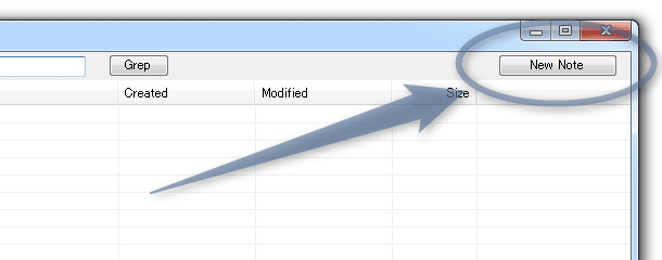 「New Note」ボタンをクリック