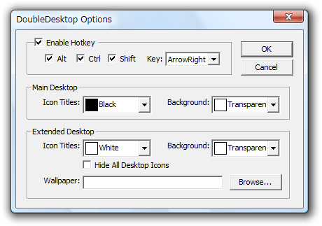 DoubleDesktop Options