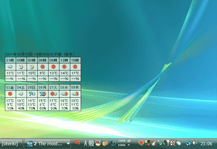 タスクトレイに天気予報 スクリーンショット