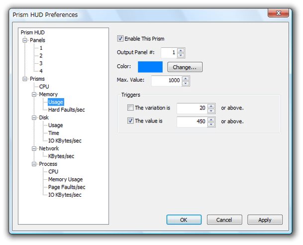 Memory > Usage