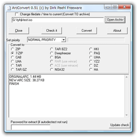 ArcConvert スクリーンショット