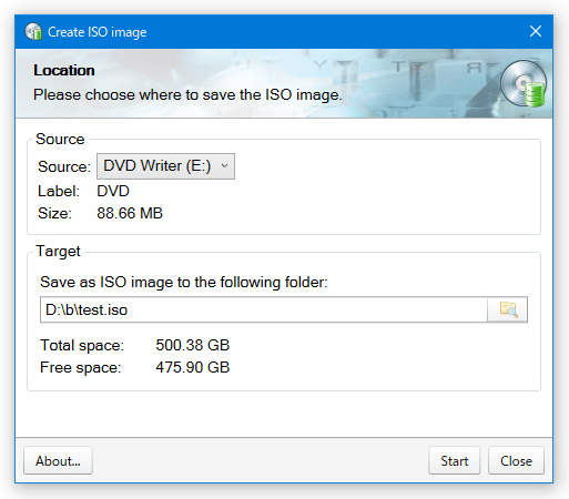 Create ISO image