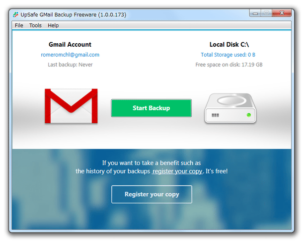 UpSafe GMail Backup