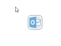 E-mail アドレスをコピーした時は、Outlook のアイコンが表示される