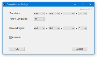 GoogleHotkeys スクリーンショット