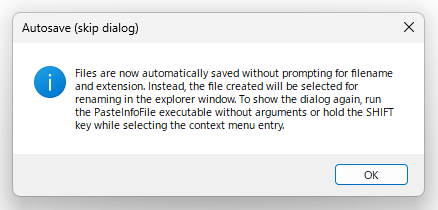 Autosave (skip dialog)