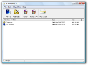 PC Shredder スクリーンショット