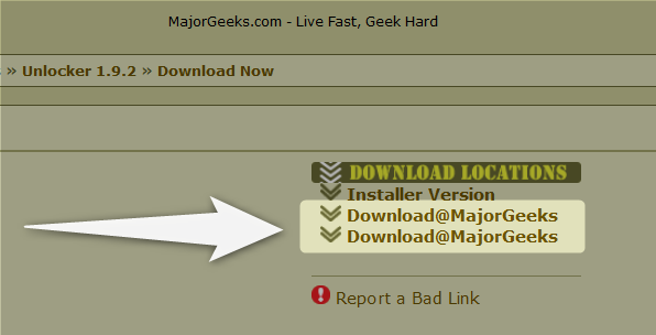 「Download@MajorGeeks」のどちらかをクリックする