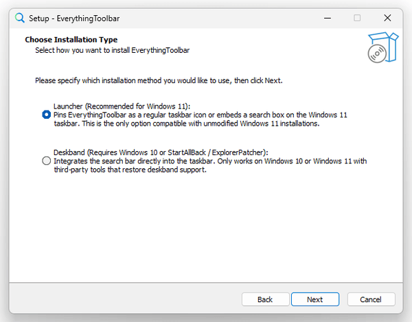 Choose Installation Type