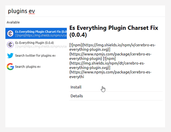 「Es Everything Plugin Charset Fix」プラグインをインストールする