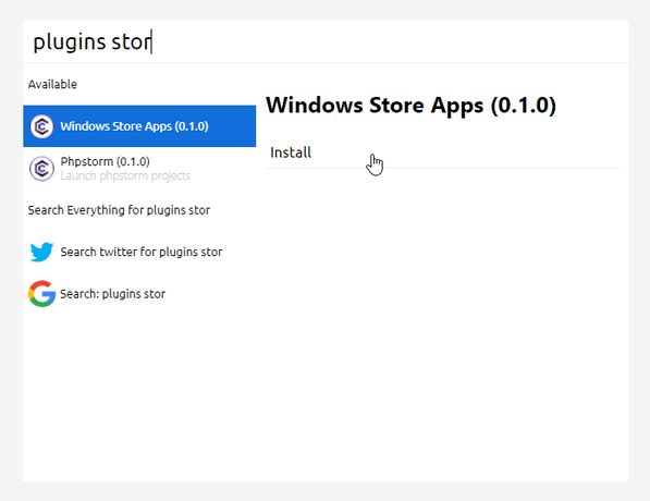 「Windows Store Apps」プラグインをインストールする