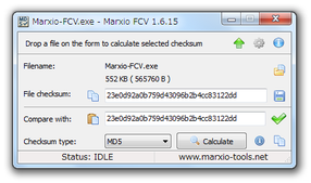 Marxio File Checksum Verifier スクリーンショット