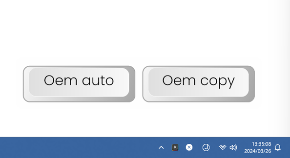 「半角 / 全角」 キーや「カタカナ / ひらがな」キーを押すと、「Oem auto」「Oem copy」というキー画像がいつまでも残ってしまう