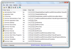 SpecialFoldersView スクリーンショット