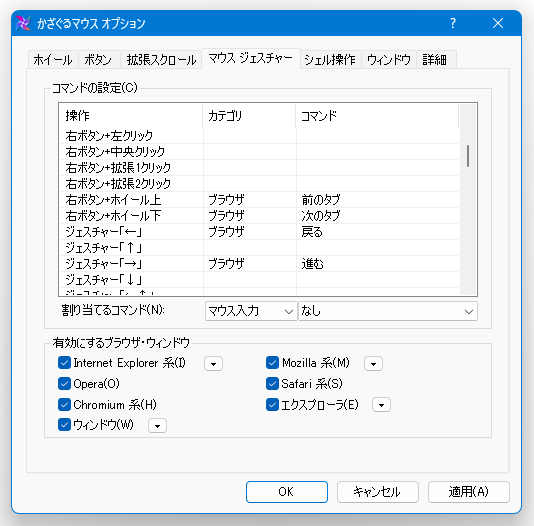 マウスジェスチャー