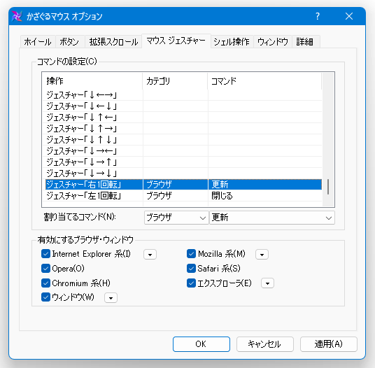 マウスジェスチャー