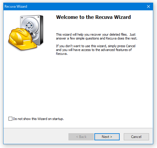 Welcome to the Recuva Wizard