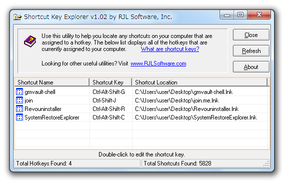 Shortcut Key Explorer スクリーンショット