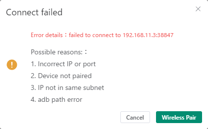Connect failed
