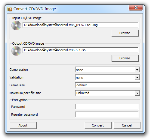 Convert CD/DVD Image