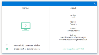 Windows Centering Helper スクリーンショット